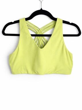 Aerie OFFLINE Lime Green Strappy Sports Bra Medium Support L